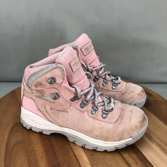 Columbia Womens Newton Ridge Plus Waterproof Hiking Boots Size 6.5 Pink Trail - Picture 1 of 7